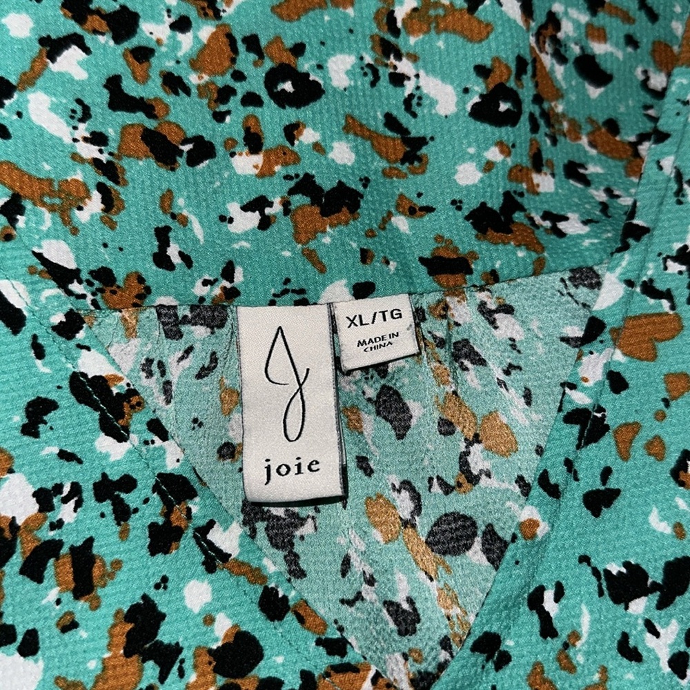 Joie Multi Color Patterned Blouse Size Xl - image 3